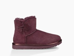 Women's UGG Mini Bailey Button II Metallic PORT