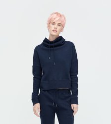 Women's UGG Wool Jersey Knit Funnel Neck NAVY HEATHER