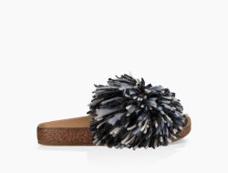 Women's UGG Cindy Slide BLACK / WHITE