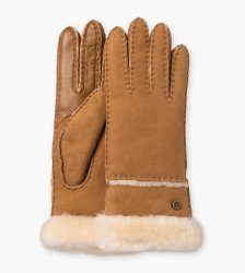 Women's UGG Sheepskin Exposed Slim Tech Glove CHESTNUT