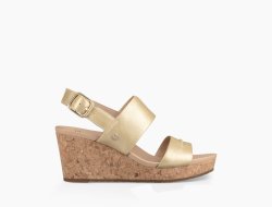 Women's UGG Elena II Metallic Wedge SOFT GOLD
