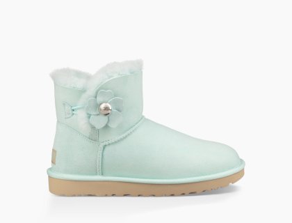 Women\'s UGG Mini Bailey Button Poppy Boot AQUA