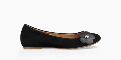 Women\'s UGG Thea Poppy Ballet Flat BLACK
