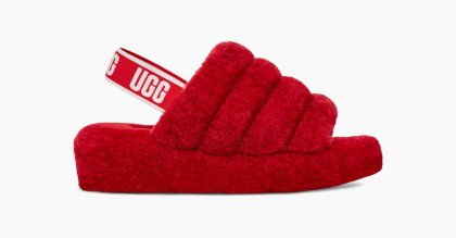 UGG Slippers FLUFF YEAH SLIDE RIBBON RED