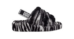 UGG FLUFF YEAH SLIDE ZEBRA BLACK / WHITE