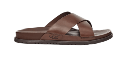 UGG WAINSCOTT SLIDE GRIZZLY LEATHER
