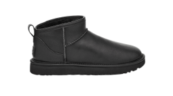 UGG CLASSIC ULTRA MINI LEATHER BLACK