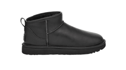 UGG CLASSIC ULTRA MINI LEATHER BLACK
