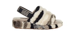 Women's UGG FLUFF YEAH SLIDE CALI COLLAGE BLACK/ GREY