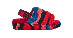 Women's UGG FLUFF YEAH SLIDE CALI COLLAGE RED