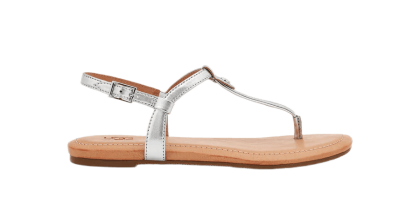 Women\'s UGG Sandals MADEENA SILVER METALLIC