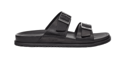 Men's UGG WAINSCOTT BUCKLE SLIDE BLACK LEATHER