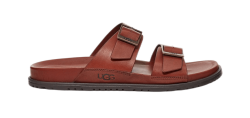 Men's UGG WAINSCOTT BUCKLE SLIDE COGNAC LEATHER