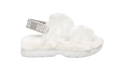 UGG FLUFF SUGAR SANDAL WHITE