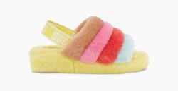 UGG FLUFF YEAH SUNDAE SLIDE Slippers YELLOW MULTI