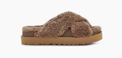 UGG Fuzz Sugar Cross Slide Sandal