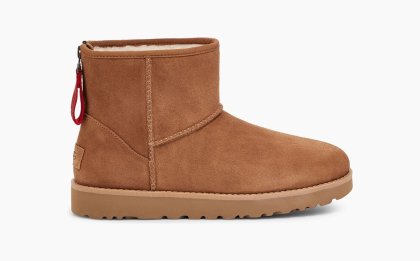 UGG CLASSIC MINI LOGO ZIP BOOTs
