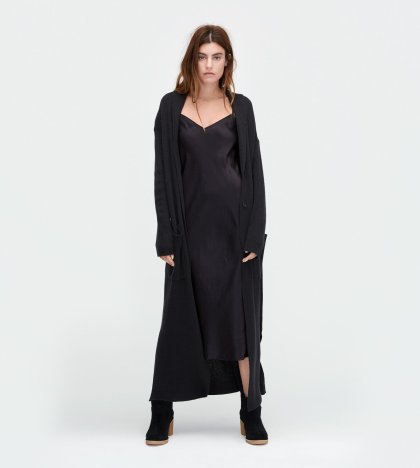 Women\'s UGG Wool Maxi Boyfriend Cardi BLACK