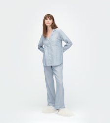 Women's UGG Raven Stripe Button-Up Sleeping Shirt GEYSER