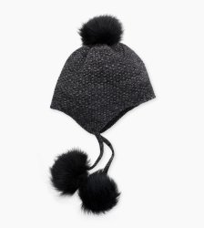 Women's UGG Tri Pom Cashmere Hat CHARCOAL HEATHER