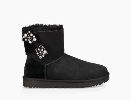 Women\'s UGG Mini Bailey Bow Brilliant BLACK