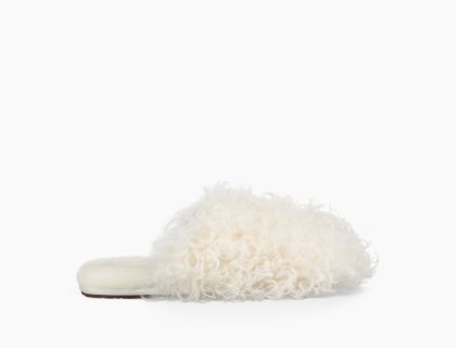 Women\'s UGG Fluff Momma Mongolian Clog WHITE