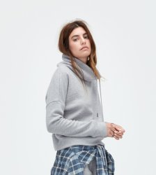 Women's UGG Wool Jersey Knit Funnel Neck GREY HEATHER