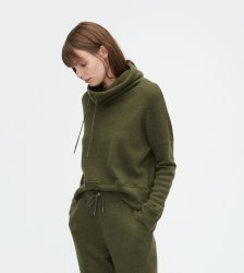 Women's UGG Wool Jersey Knit Funnel Neck OLIVE HEATHER