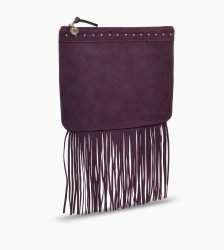 Women's UGG Large Fringe Stud Zip Pouch PORT