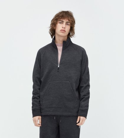 Men\'s UGG Merino Wool Fleece Popover CHARCOAL