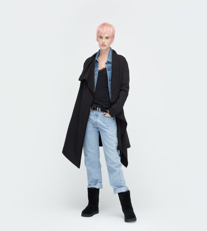 Women\'s UGG Fleece Blanket Cardigan BLACK