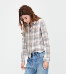 Women's UGG Crisscross Woven Shirt CREAM PLAID