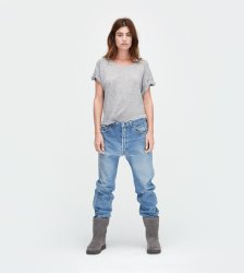 Women's UGG Jersey Knit Rolled Sleeve Tee GREY HEATHER