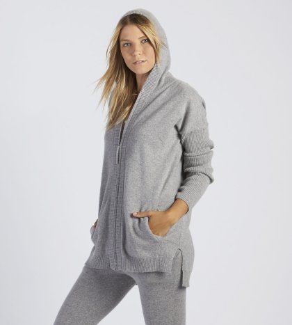 Women\'s UGG Savannah Cashmere Hoodie GREY HEATHER