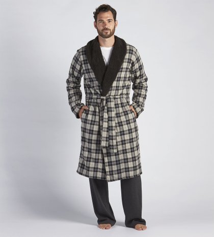 Men\'s UGG Kalib Robe PLAID BLACK