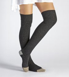 Women's UGG Color Blocked Rib Over the Knee Sock CHARCOAL