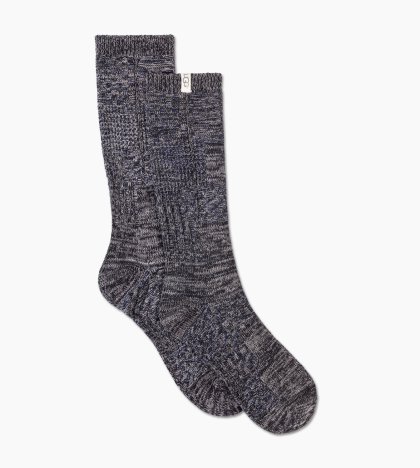 Men\'s UGG Patchwork Crew Sock NAVY PATCHWORK