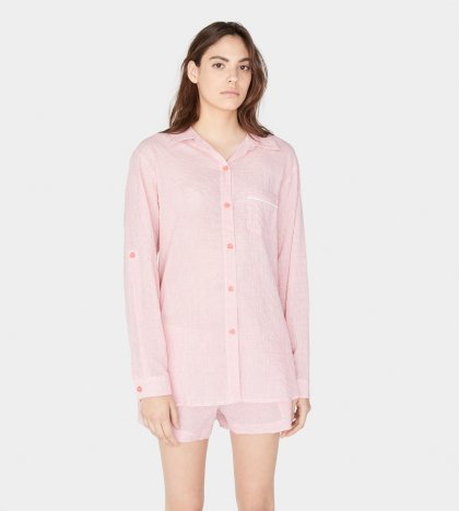Women\'s UGG Maisie Gingham PJ Top FIRE OPAL