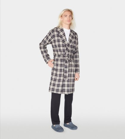 Men\'s UGG Jon Plaid Robe BLACK PLAID