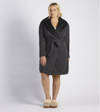 Women\'s UGG Blanche Plus Robe BLACK BEAR HEATHER