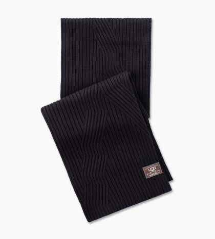 Men\'s UGG Ribbed Oversized Scarf BLACK