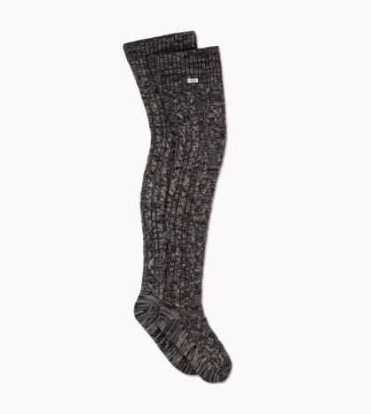 Women\'s UGG Classic Cable Knit Sock CHARCOAL HEATHER