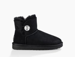 UGG Mini Bailey Button Bling Black
