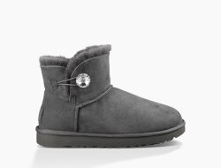 Women's UGG Mini Bailey Button Bling GREY