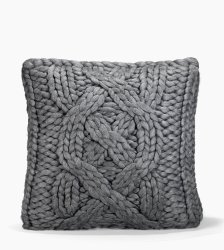 Oversized Knit Pillow-24" GREY