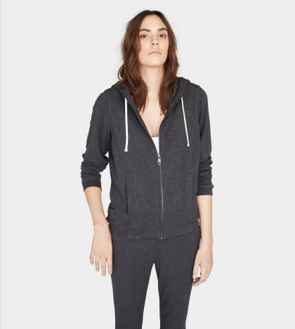 Women\'s UGG Cozy Full Zip Hoodie BLACK HEATHER