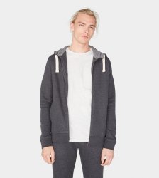 Terry Knit Full-Zip Hoodie BLACK HEATHER
