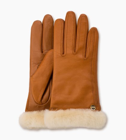 Women\'s UGG Classic Leather Smart Glove CHESTNUT