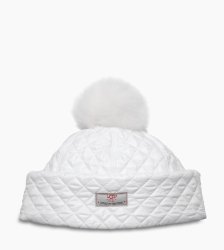 Women's UGG Quilted Pom Hat WHITE MULTI