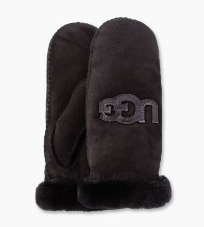 Women\'s UGG Heritage Logo Mitten BLACK MULTI